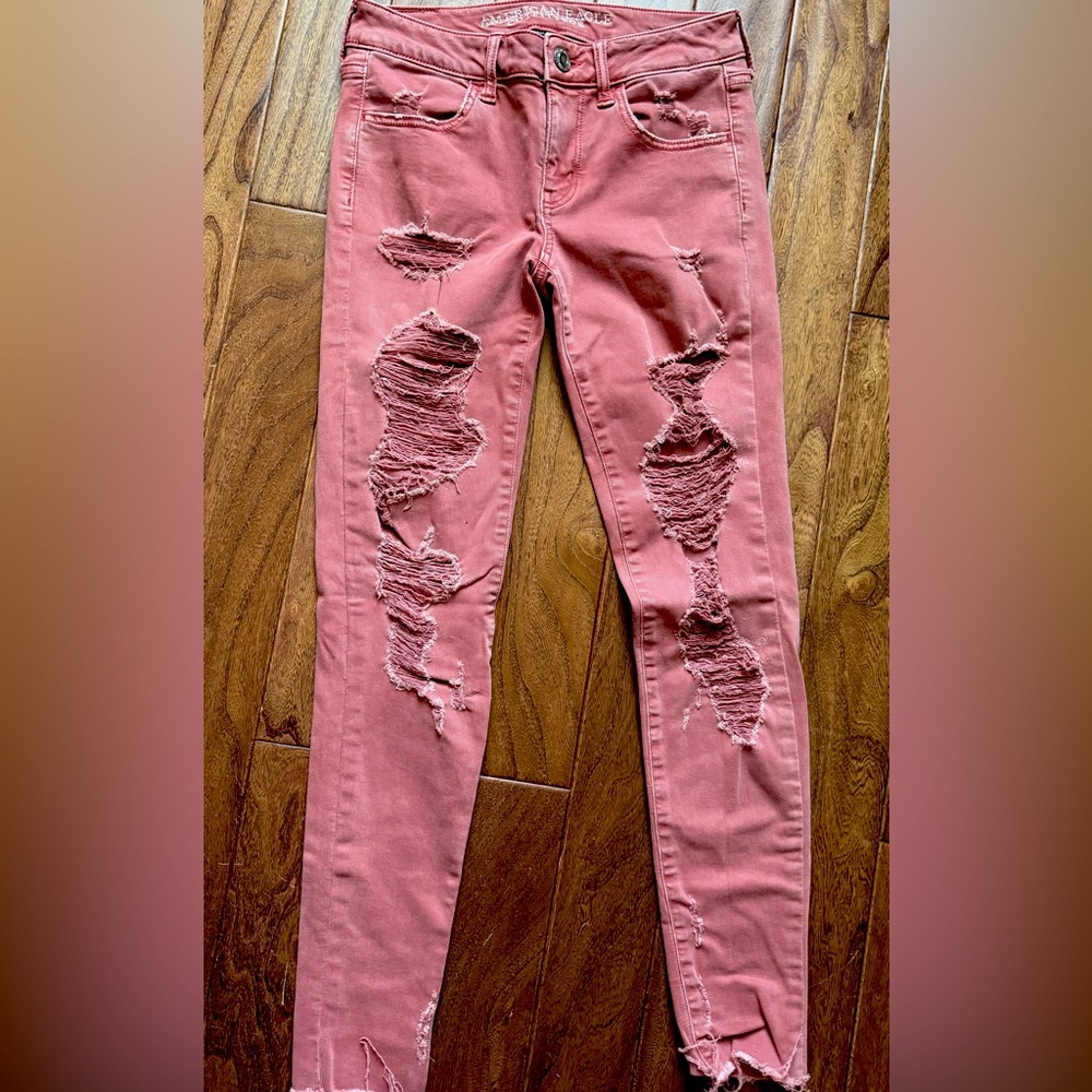 American Eagle pink jeggings Size 4R